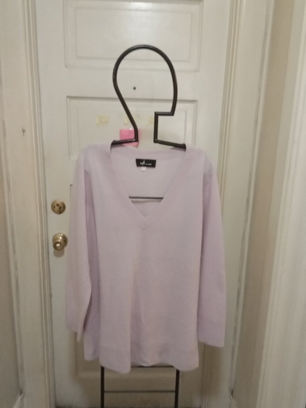Soft by Nadaam Sz XL light purple/Lavender Cashmere V Neck loose fit